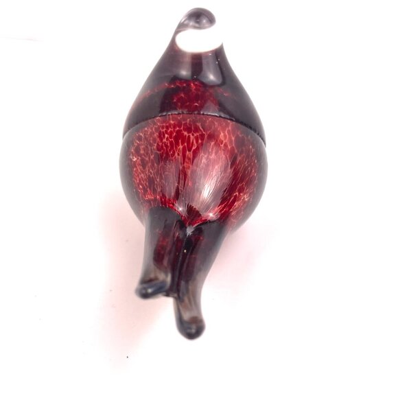 Hand Blown Art Glass Bird Figurine Red Speckled Murano Style Studio Art Glass - Picture 6 of 10